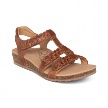 Women's Reese Braided Gladiator Brown by Aetrex